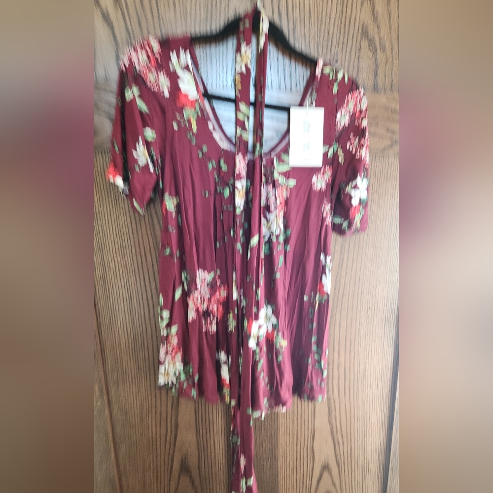 Latched Mama Maroon Garden Lindi NURSING Top